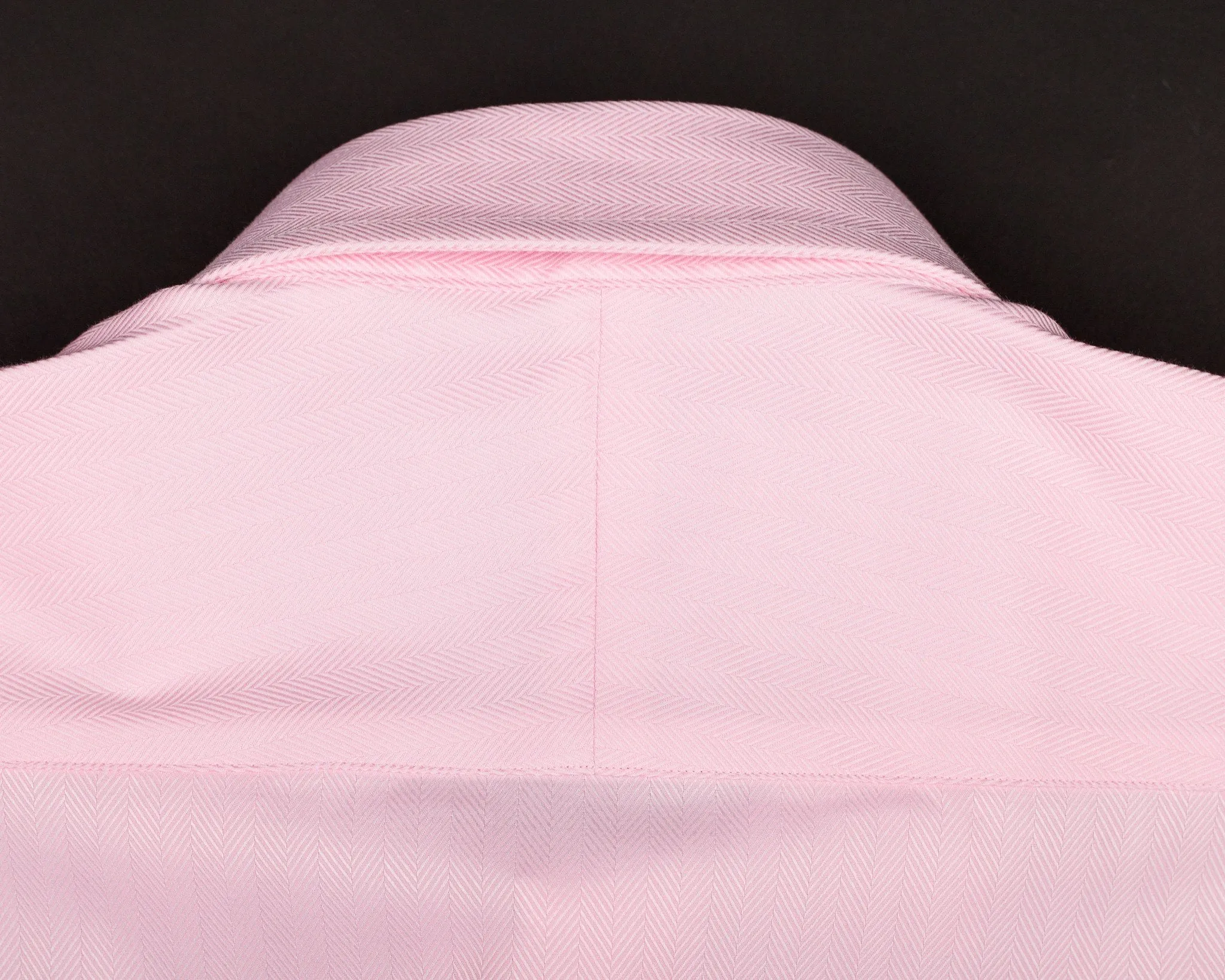 Pink Herringbone Twill Formal Business Dress Shirt in French Double Cuffs