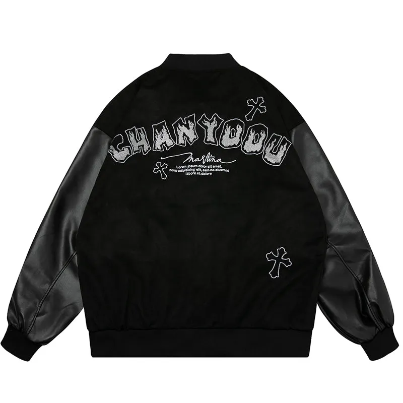 PopFlying High School Varsity Jacket Cross