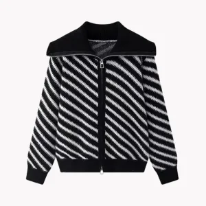 Pre Order:  Diagonal Stripes Basic Knit Cardigan