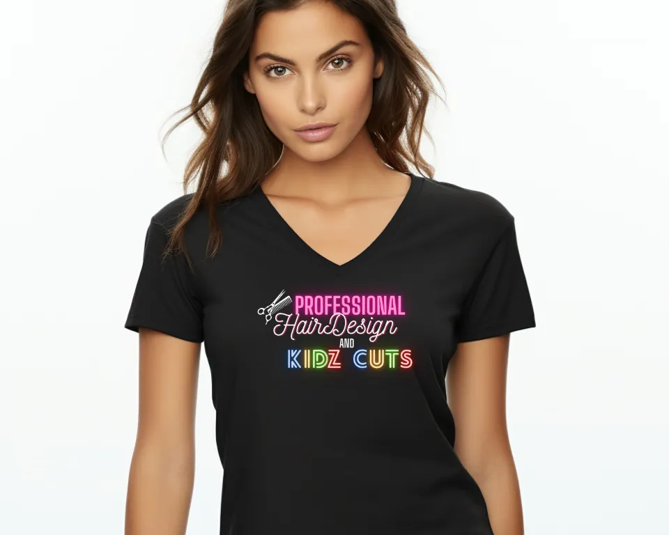 Professional Hair Design and Kidz Cuts, V-Neck Tee