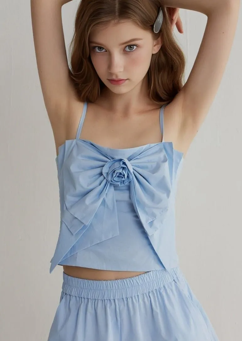 RIBBON DESIGN BLUE CAMISOLE