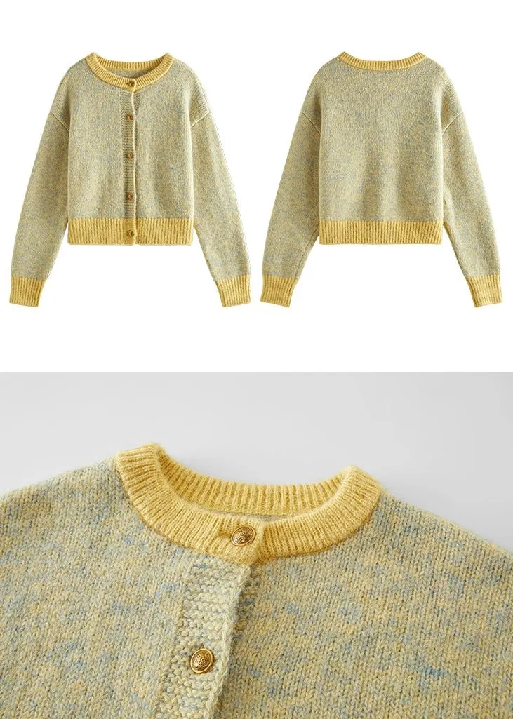 ROUND NECK CONTRAST CARDIGAN