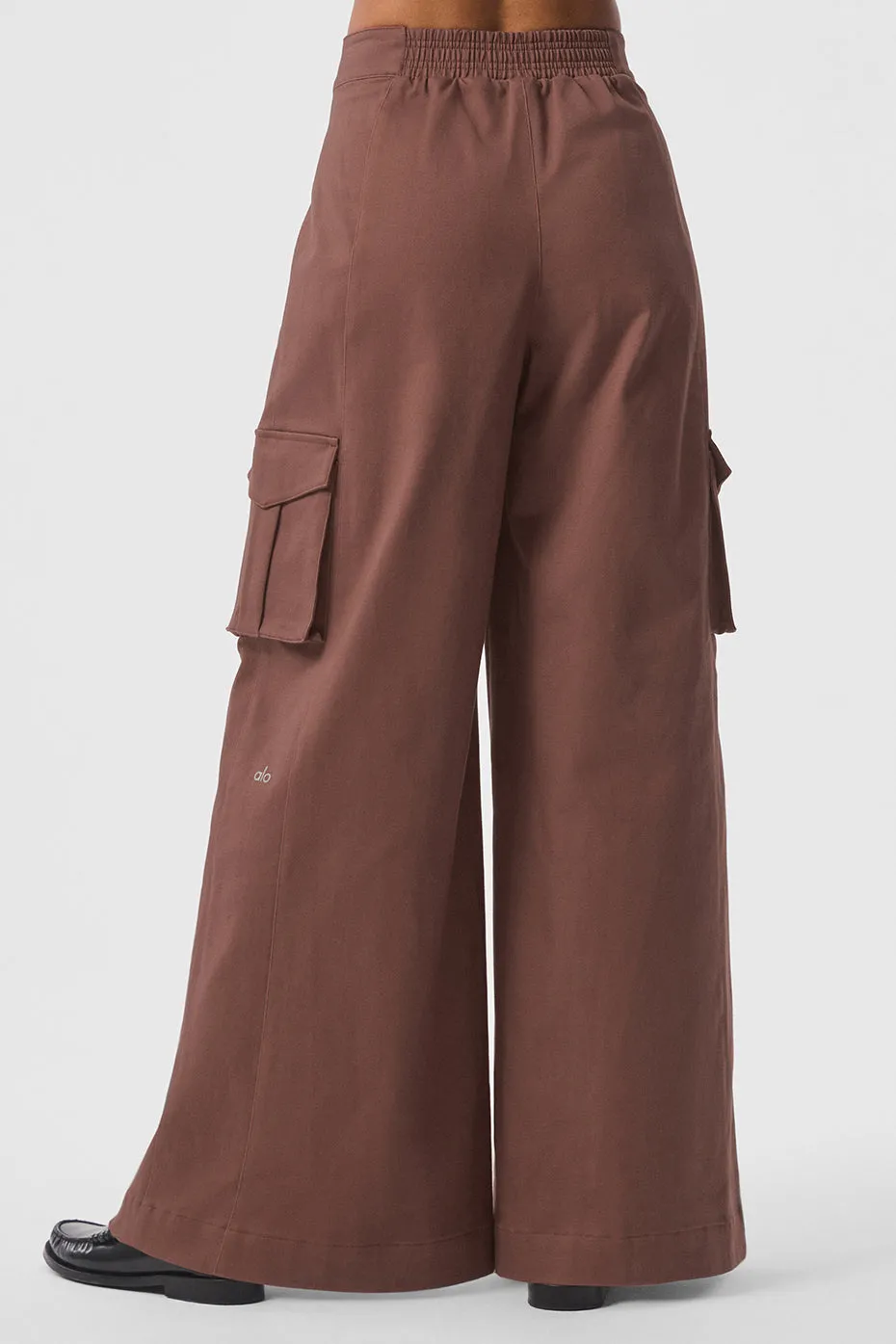 Show Off Cargo Wide Leg Trouser (Long) - Chestnut