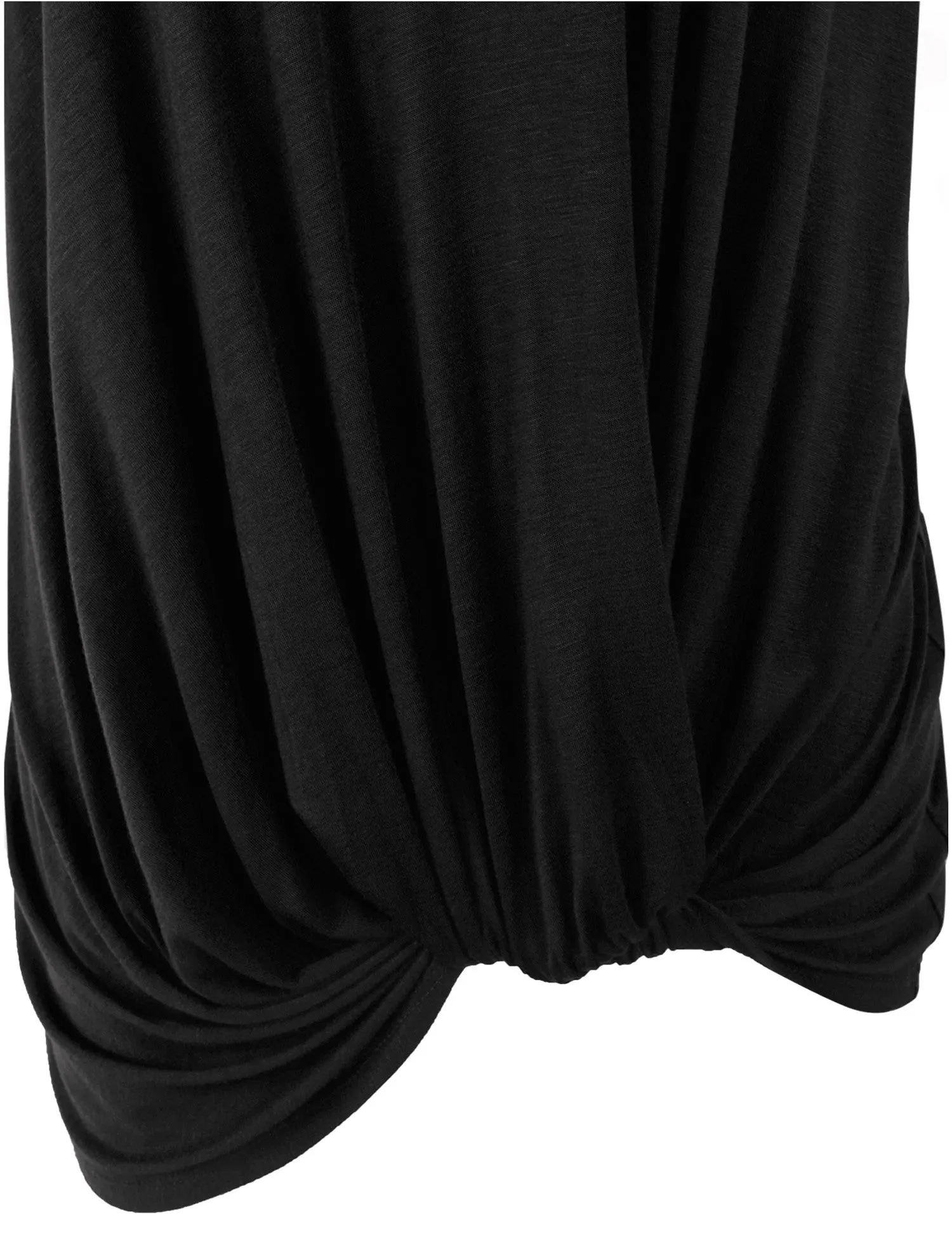 Solid Basic Boatneck Dolman Top with Knot on Hemline