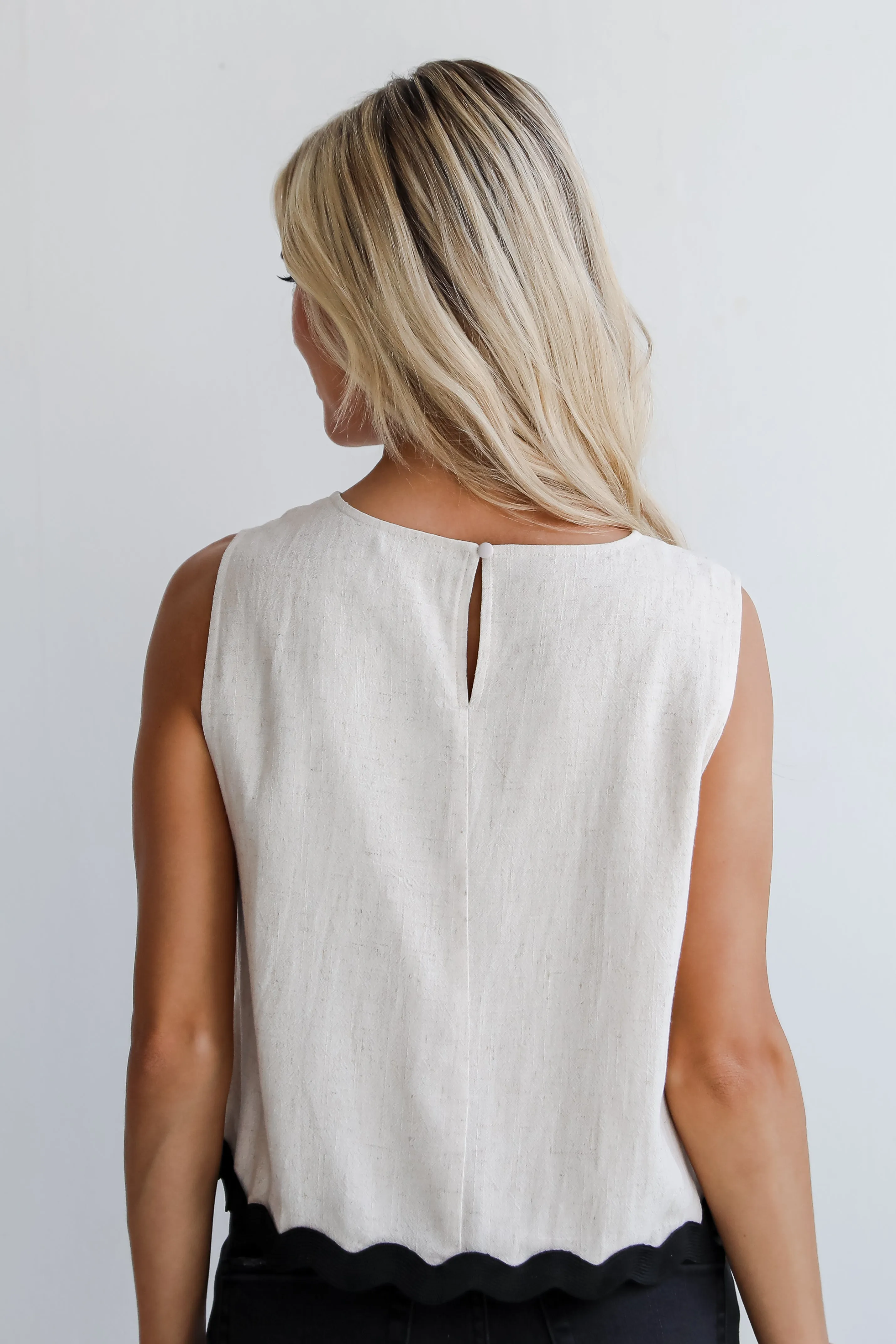 Trendy Oasis Natural Linen Tank