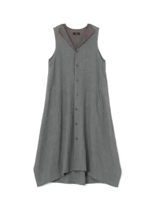 WOOL SLEEVELESS SHIRT DRESS